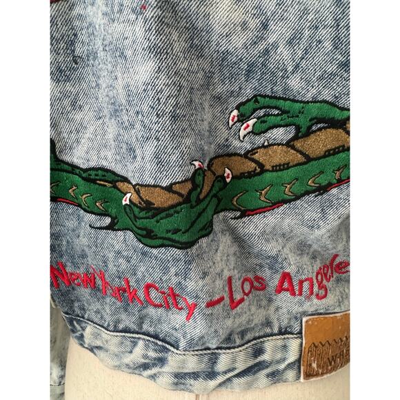 Vintage U.S. Blues Dragon Embroidered Cotton Denim Jacket M - Picture 10 of 10